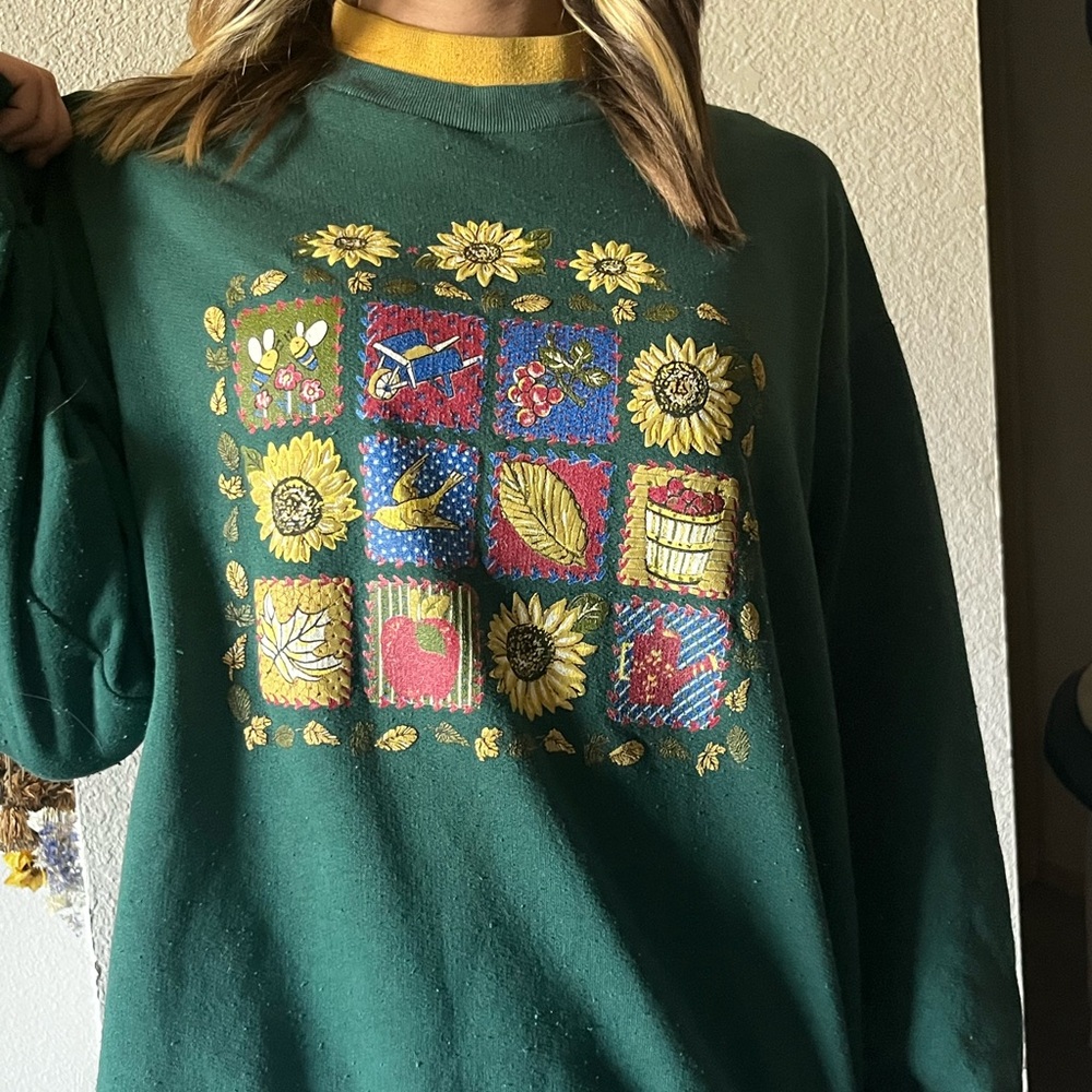 Vintage Karen Blake Garden Cotton Sweater